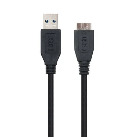 Nanocable Cable USB 3.0 de Tipo A a Micro USB B, 1 m, Negro
